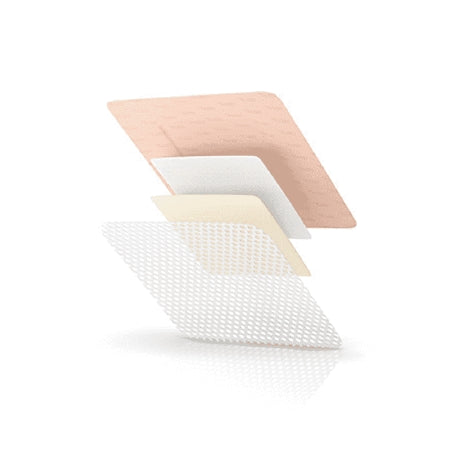 Systagenix Wound Management TIELLE Silicone Foam Dressing 4 X 4 Inch Square Silicone Adhesive with Border Sterile - TLSB1010EN