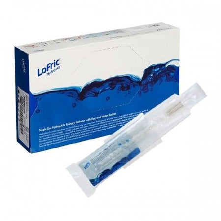 Wellspect Healthcare Lofric Hydro-Kit Intermittent Closed System Catheter Coude Tip 14 Fr. Without Balloon Polyolefin-Based Elastomer PVC - 4251440
