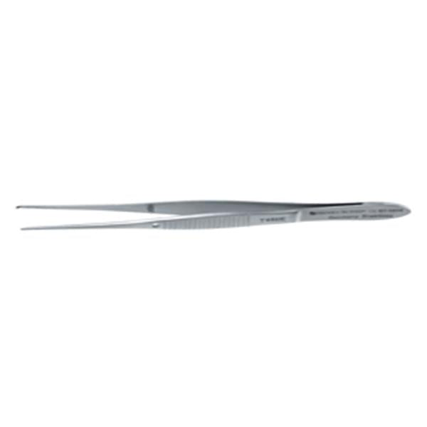Henry Schein Forcep Iris 4" Straight 1X2 Teeth Stainless Steel Ea - 101-6898