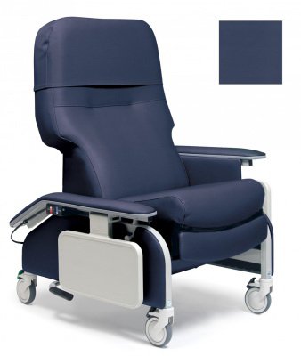 Graham-Field - Clinical Care Drop Arm Recliner Imperial Blue Four Tente Swivel Caster, Three Locking Caster - FR566DG432