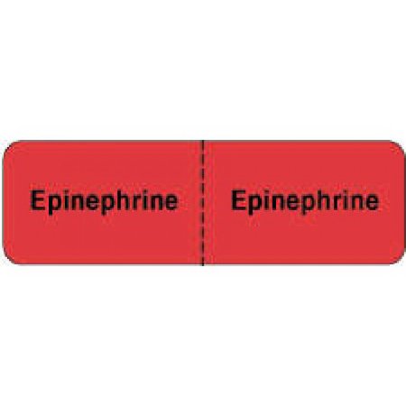 PDC - Drug Label Anesthesia Label Epinephrine Red 7/8 X 2-7/8 Inch - 59704689