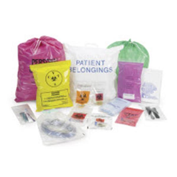 Medegen Medical Products, Bag Transport Economy 6X9" Zipper Closure Flm Clr/Blk/Rd 1.5Mm Symbl Ns 1000/Ca - 58-97