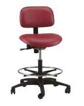 Task Series - Industrial Stool Contoured Backrest Pneumatic Height Adjustment 5 Casters Clamshell - VT-1-EAA-PR57