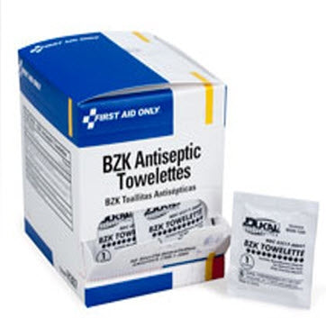 Acme United Dukal Sanitizing Skin Wipe Individual Packet BZK (Benzalkonium Chloride) Scented 50 Count - H307