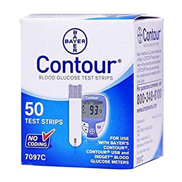 Ascensia Diabetes Care Contour Blood Glucose Test Strip 50 Test Strips per Box - 7097C