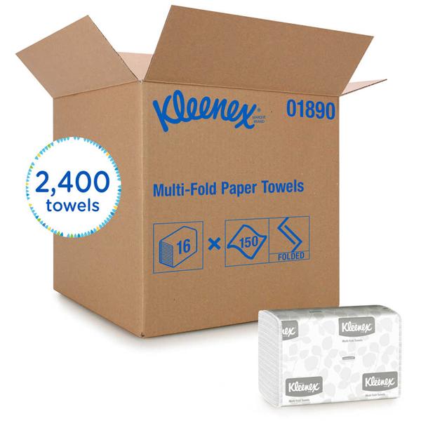 Kimberly Clark Professional Towel Hand Kleenex Multifold 1 Ply White 9.2 In X 9.4 In 2400/Ca - 1890