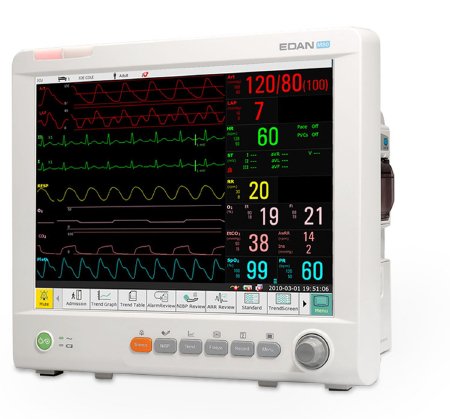 Edan iM80 Series Patient Monitor 3/5-Lead ECG, HR, RESP, EDAN SpO2, EDAN NIBP, PR, 2-TEMP 100 to 240 V~, 50 to 60 Hz, 1.4 to 0.7 A Pmax