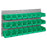 ULINE - Wall Mount Bin Rack Uline Green Steel / Plastic 19 X 36 Inch - H-1493G