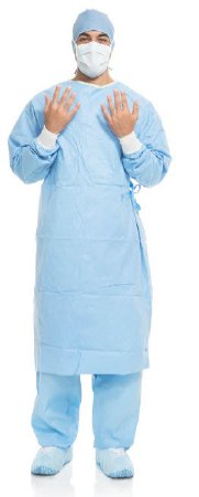 Aero Blue - Surgical Gown with Towel 2X-Large / X-Long Blue Sterile AAMI Level 3 Disposable - 43938