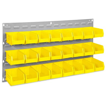 ULINE - Wall Mount Bin Rack Uline Yellow Steel / Plastic 19 X 36 Inch - H-1493Y