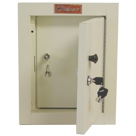 Harloff Narcotic Cabinet Wall Mount Heavy-Duty 20 Gauge Steel One Adjustable and Removable Shelf Single Lock - 2728