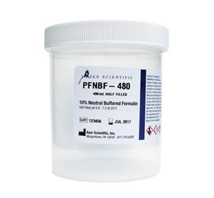 Azer Scientific Prefilled Formalin Container Polypropylene Screw Cap 240 mL Fill in 480 mL (16 oz.) NonSterile - PFNBF-480