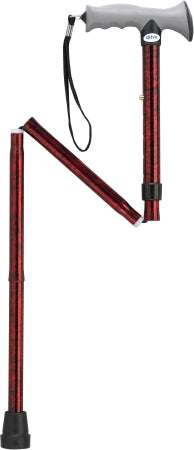Drive Medical Drive Folding Cane drive Aluminum 32 to 36 Inch Height Red Crackle Design - RTL10370RC
