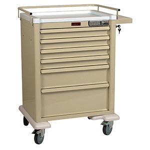 Harloff Anesthesia Cart Steel Body and Drawers 24.75 X 31 X 44.5 Inch 6 Drawers Beige - AL809E6