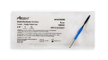 McKesson McKesson Argent Electrosurgical Electrode 2-1/2 Inch Coated Stainless Steel Modified Blade Disposable Sterile - 22-ES59T
