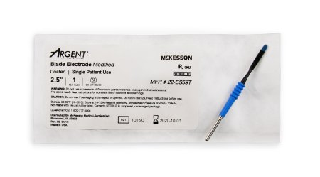 McKesson Argent - Blade Electrode Coated Stainless Steel Modified Blade Tip Disposable Sterile - 22-ES59T