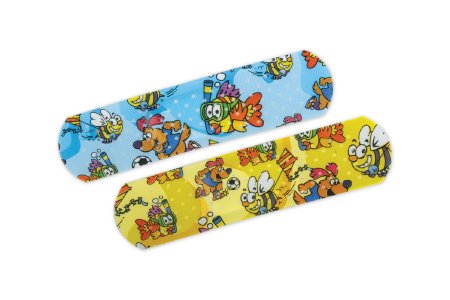 Curad - Adhesive Strip 3/4 X 3 Inch Plastic Rectangle Kid Design (Medtoons) Sterile - NON256130
