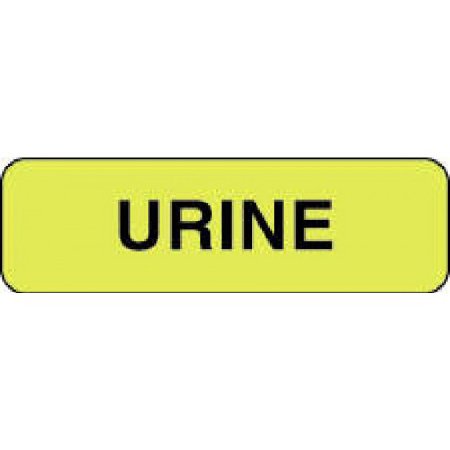 Precision Dynamics - Pre-Printed Label Laboratory Use Yellow Paper Urine Black Lab / Specimen 3/8 X 1-1/4 Inch - 59707018