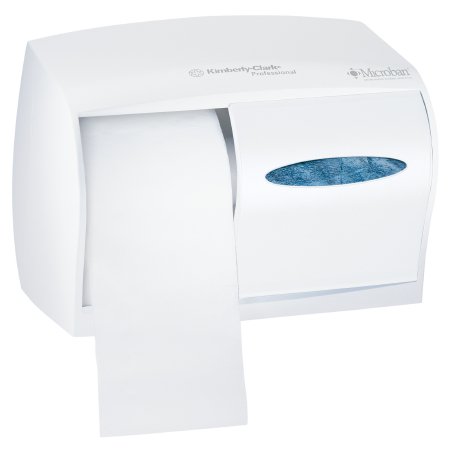 K-C PROFESSIONAL - Toilet Tissue Dispenser White Plastic Manual Pull Double Roll Wall Mount - 09605