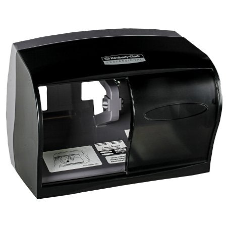 K-C PROFESSIONAL - Toilet Tissue Dispenser Black Smoke Plastic Manual Pull Double Roll Wall Mount - 09604