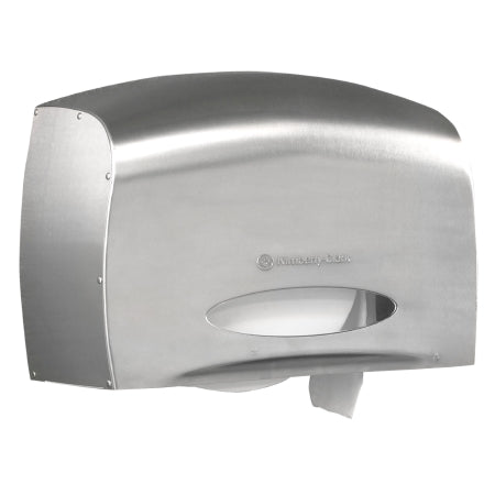 Kimberly-Clark Professional - Toilet Tissue Dispenser Silver Stainless Steel Manual Pull Jumbo Roll Wall Mount - 09601