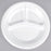 Saalfeld Redistribution Dart Quiet Classic Partitioned Plate White Disposable Foam 9 Inch Diameter - 9CPWQR