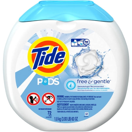 Saalfeld Redistribution Tide Pods free & gentle Laundry Detergent 72 Count (63 oz.) Liquid Concentrate - 89892