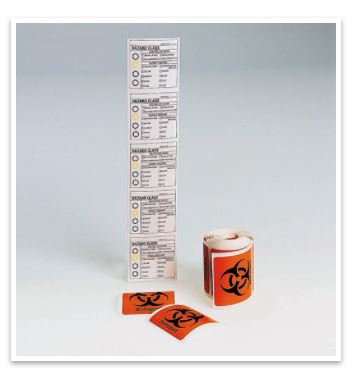 HPTC - Pre-Printed Label Warning Label Orange Vinyl Biohazard / Symbol Black Biohazard 4 X 4 Inch - BWL4W