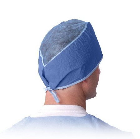 Medline - Surgeon Cap One Size Fits Most Dark Blue Tie Closure - NON28626