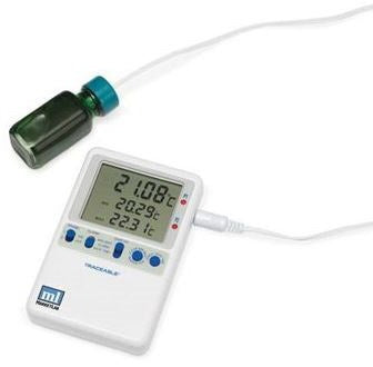 Health Care Logistics Traceable Refrigerator / Freezer Thermometer Fahrenheit / Celsius -58° to +158°F (-50° to +70°C) Bottle Probe Battery Operated - 14144