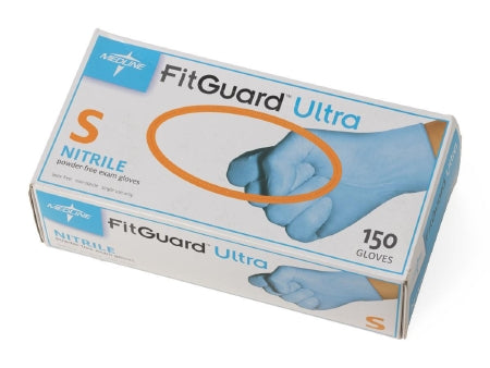 FitGuard Ultra - Exam Glove Small NonSterile Nitrile Standard Cuff Length Fully Textured Blue Chemo Tested - Medline - FG2701