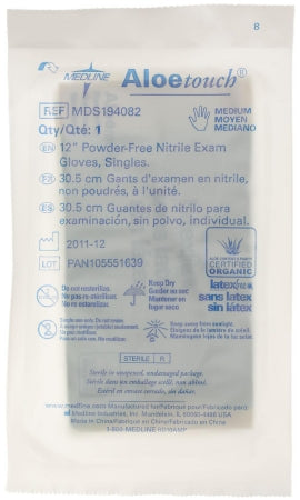 Aloetouch - Exam Glove Medium Sterile Single Nitrile Extended Cuff Length Fully Textured Green Chemo Tested - MDS194082