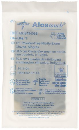 Aloetouch - Exam Glove Large Sterile Single Nitrile Extended Cuff Length Fully Textured Green Chemo Tested - MDS194083
