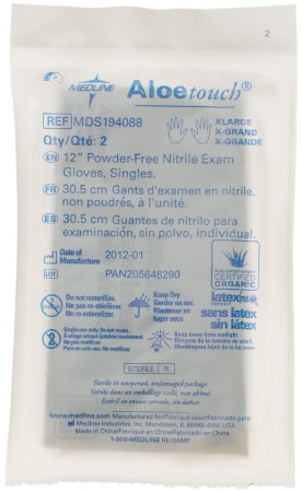 Aloetouch - Exam Glove X-Large Sterile Pair Nitrile Extended Cuff Length Fully Textured Green Chemo Tested - Medline - MDS194088