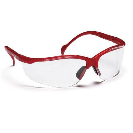 Market Lab Inc Venture II Safety Glasses Wraparound Clear Tint Maroon Frame Over Ear One Size Fits Most - 1372-MN