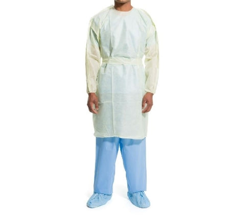 Halyard Basics - Protective Procedure Gown X-Large Yellow NonSterile AAMI Level 2 Disposable - 13961