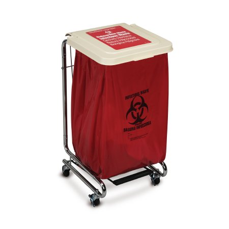 Medegen Medical Products - Hamper Stand Rolling Square Opening 30 to 33 gal. Capacity Foot Pedal Self-Closing Lid - 15-9200