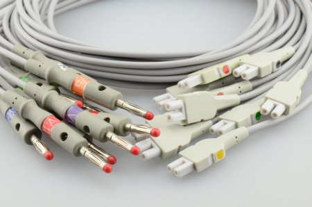 Sage Services Group Leadwire Set 0.9 Meter, 10-Leads, Banana Connector, Mixed Length, Reusable, AHA Color Code, Latex-Free, Old Style For MAC 1200, MAC 800, MAC 3500, MAC 1600 ECG System - L02-B10-MSB