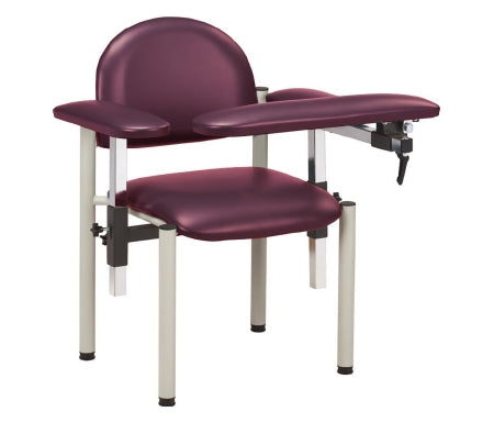 Clinton Industries SC Series Blood Drawing Chair Padded Straight Flip Arm Burgundy - 6050-U-3BG