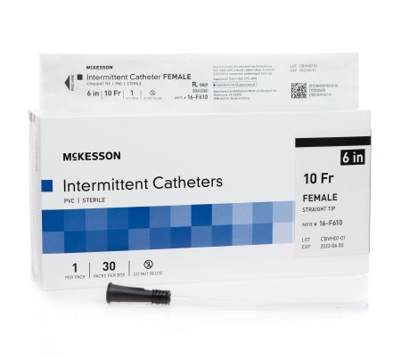 McKesson McKesson Urethral Catheter Straight Tip PVC 10 Fr. 6 Inch - 16-F610