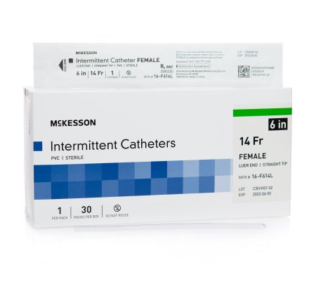McKesson McKesson Urethral Catheter Straight Tip PVC 14 Fr. 6 Inch - 16-F614