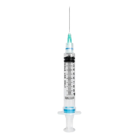 Sol-Care - Syringe with Hypodermic Needle 10 mL 21 Gauge 1-1/2 Inch Regular Wall Retractable Safety Needle - 160072IM
