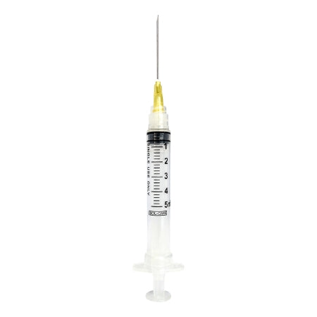 Sol-Millennium Medical Sol-Care Syringe with Hypodermic Needle 5 mL 20 Gauge 1-1/2 Inch Detachable Needle Retractable Needle - 140084I