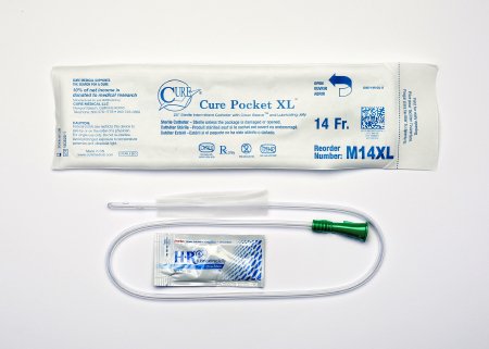 Cure Medical Cure Medical Urethral Catheter Lubricated PVC 14 Fr. 25 Inch - 14XL