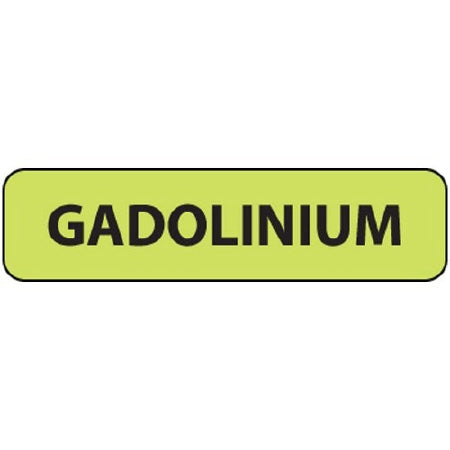 Precision Dynamics MedVision Pre-Printed Label Anesthesia Label GADOLINIUM Fluorescent Chartreuse 5/16 X 1-1/4 Inch - V01FC0545