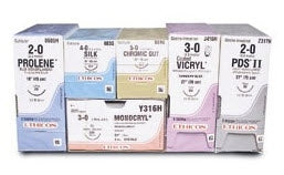 Coated Vicryl - Suture with Needle Absorbable Coated Violet Suture Braided Polyglactin 910 Size 5 - 0 18 Inch Suture 1-Needle 13 mm Length 3/8 Circle Reverse Cutting Needle - J385H