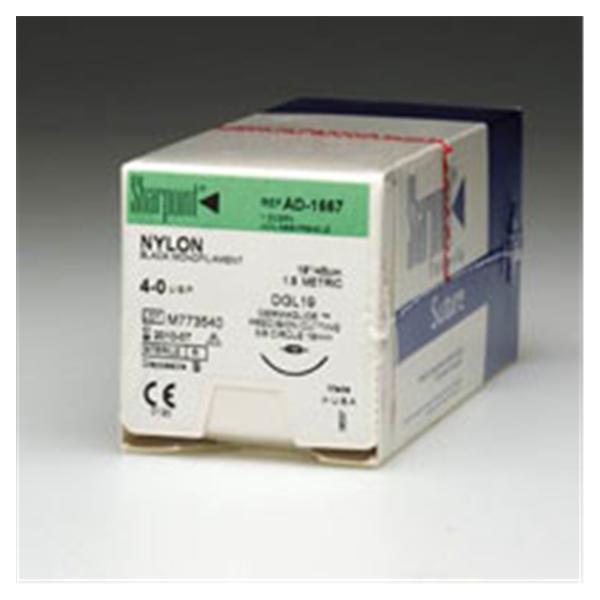 Surgical Specialties Inc Suture 5-0 Nylon Dgl19 Sharpoint Black 18" Monofilament 12/Bx - AD-1666