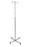 Drive Medical - IV Stand 2-Hooks 4-Leg Chrome Plated Steel with Weights - 13033SV