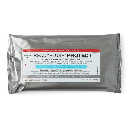 ReadyFlush Protect - Flushable Personal Wipe Soft Pack Dimethicone Unscented 24 Count - Medline - MSC263811
