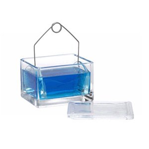 Cole-Parmer Inst. Dish, Staining Glass W/Rack F/20-Slides - EW-48585-00